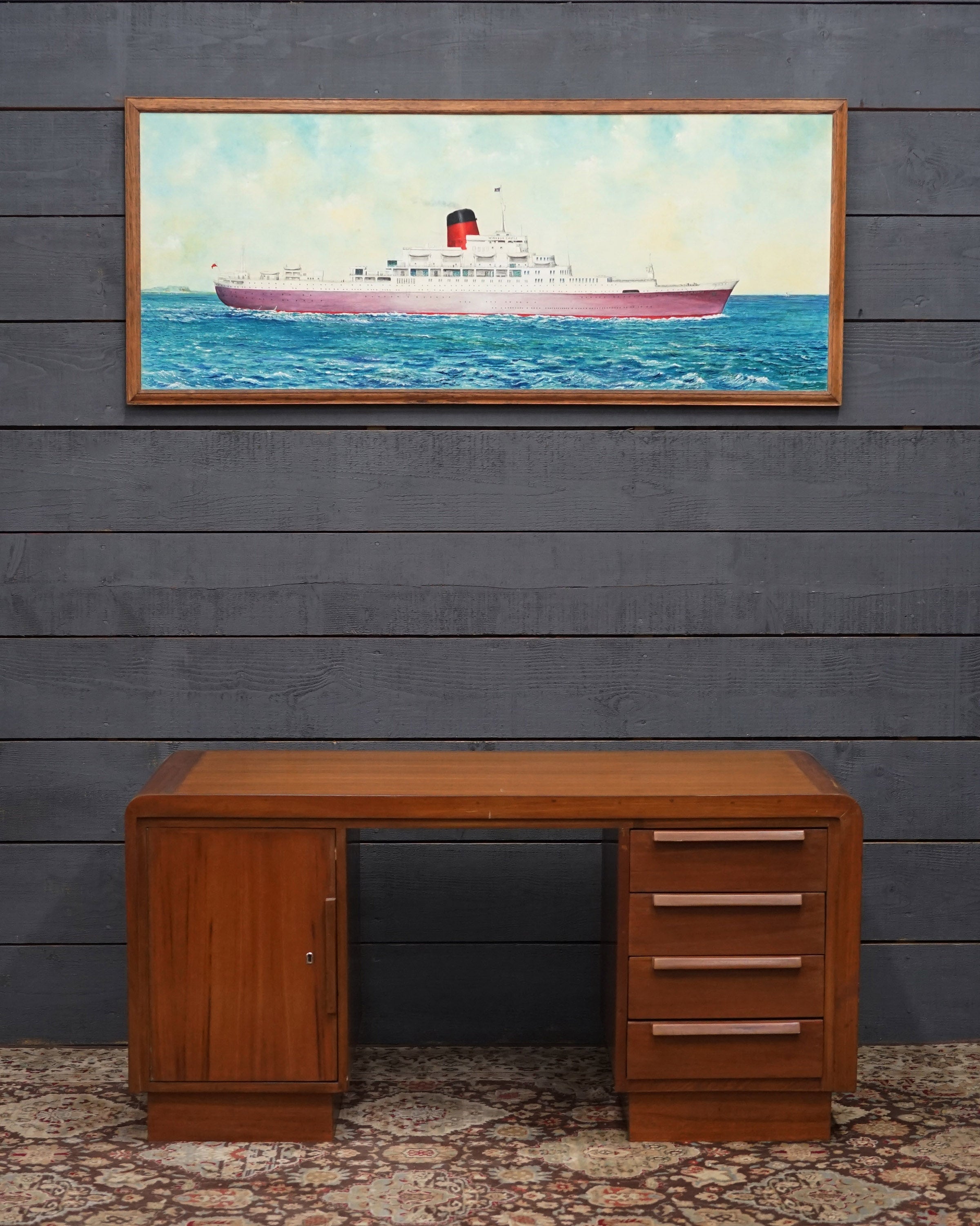 Italia Lines MV Augustus Mid-Century Desk Trinity Marine