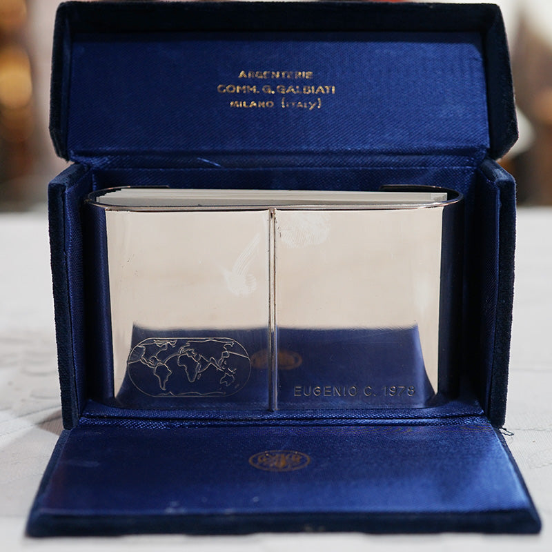 Italian Silver Business Card Holder - Eugenio C Trinity Marine