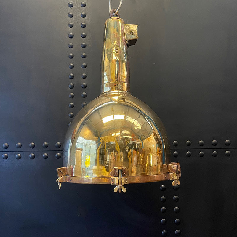 Japanese Navy Brass Spot Pendant Light - Large Trinity Marine
