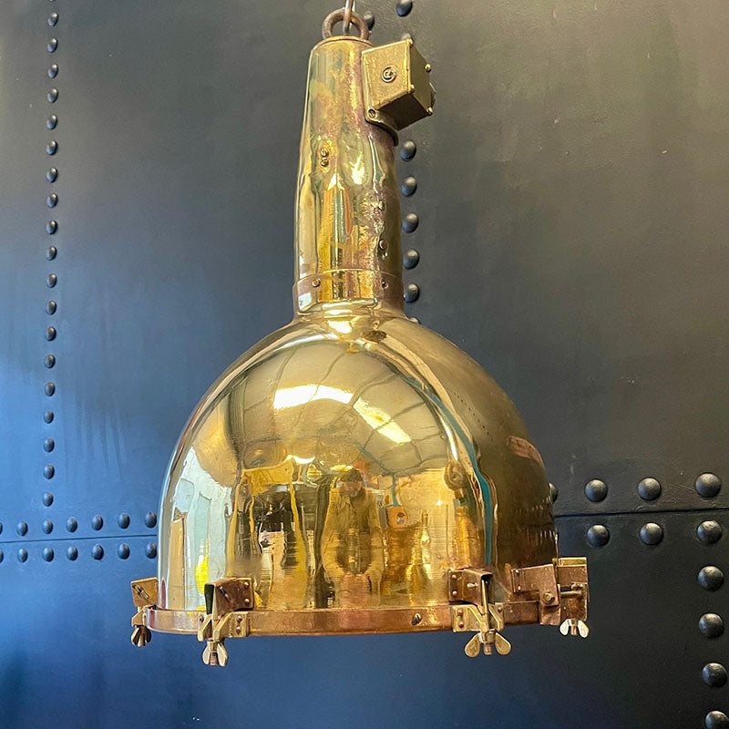 Japanese Navy Brass Spot Pendant Light - Large Trinity Marine
