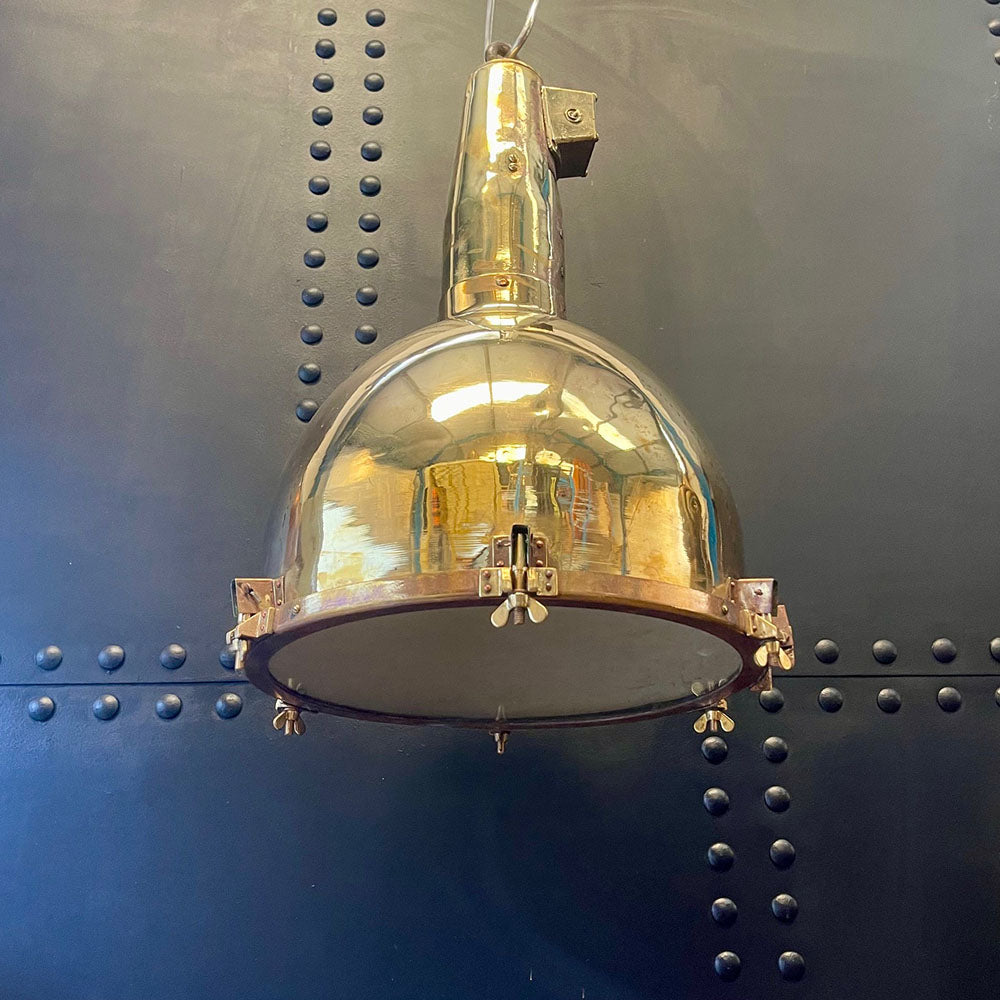 Japanese Navy Brass Spot Pendant Light - Large Trinity Marine