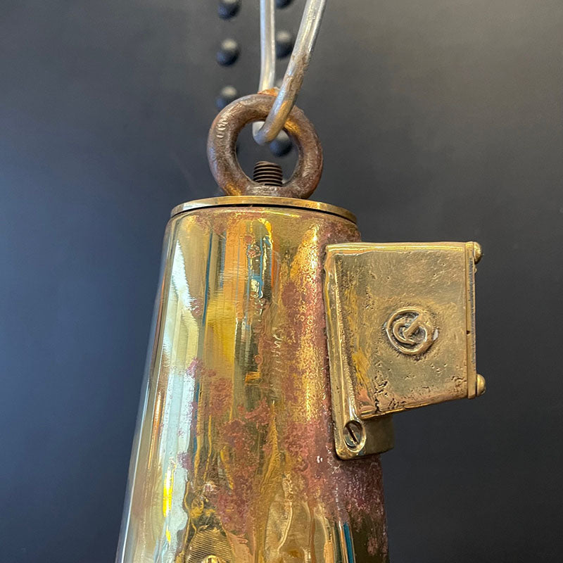 Japanese Navy Brass Spot Pendant Light - Large Trinity Marine