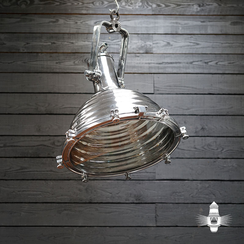 Large Aluminium Fluted Wiska Cargo Pendant Light Trinity Marine