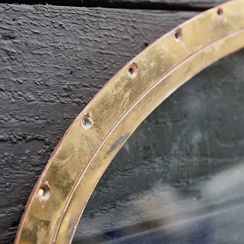 Salvaged Large Brass Ovoid Porthole Trinity Marine