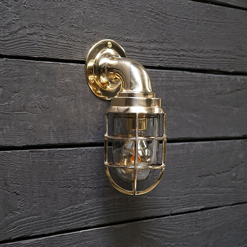Large Brass Swan Neck Wall Light Trinity Marine