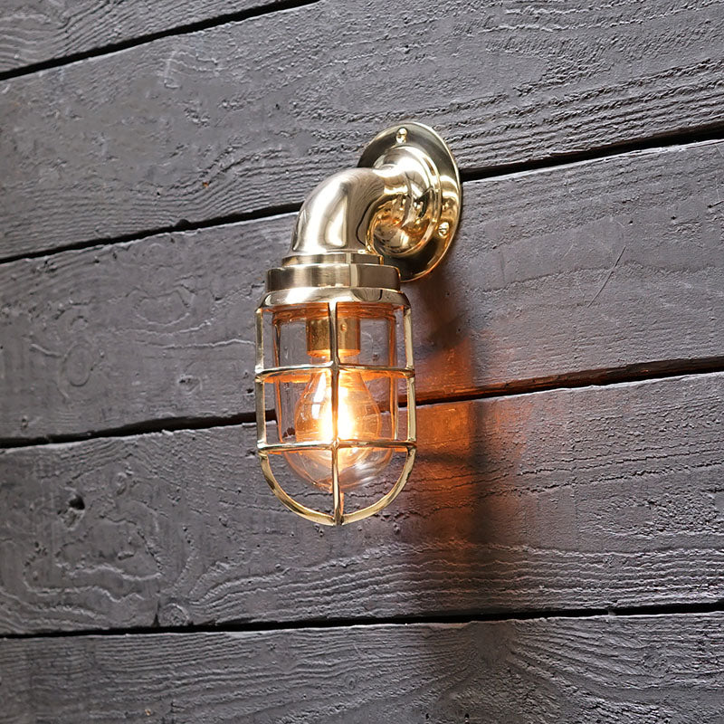 Large Brass Swan Neck Wall Light Trinity Marine