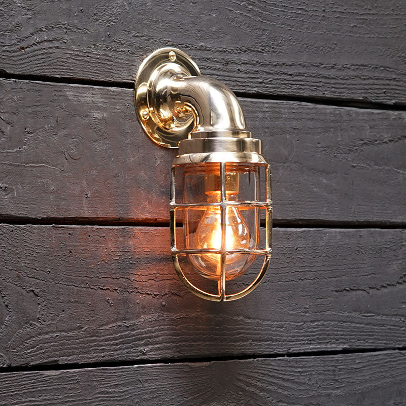 Large Brass Swan Neck Wall Light Trinity Marine