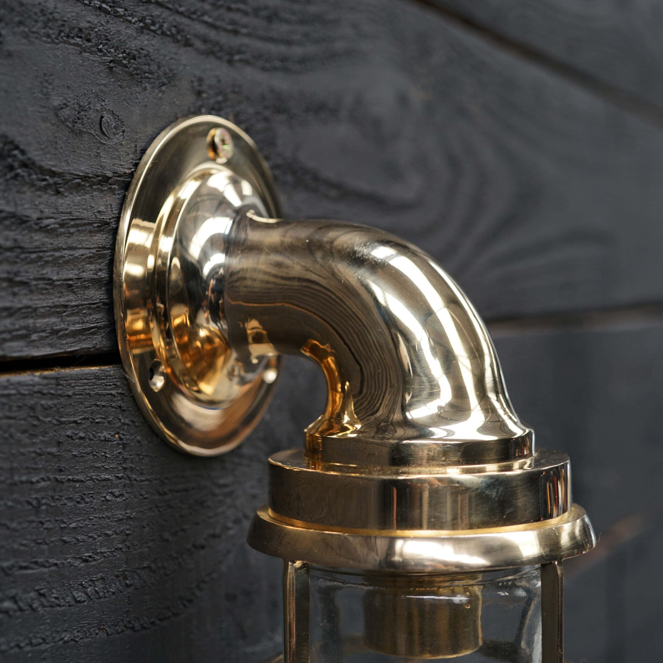 Large Brass Swan Neck Wall Light Trinity Marine