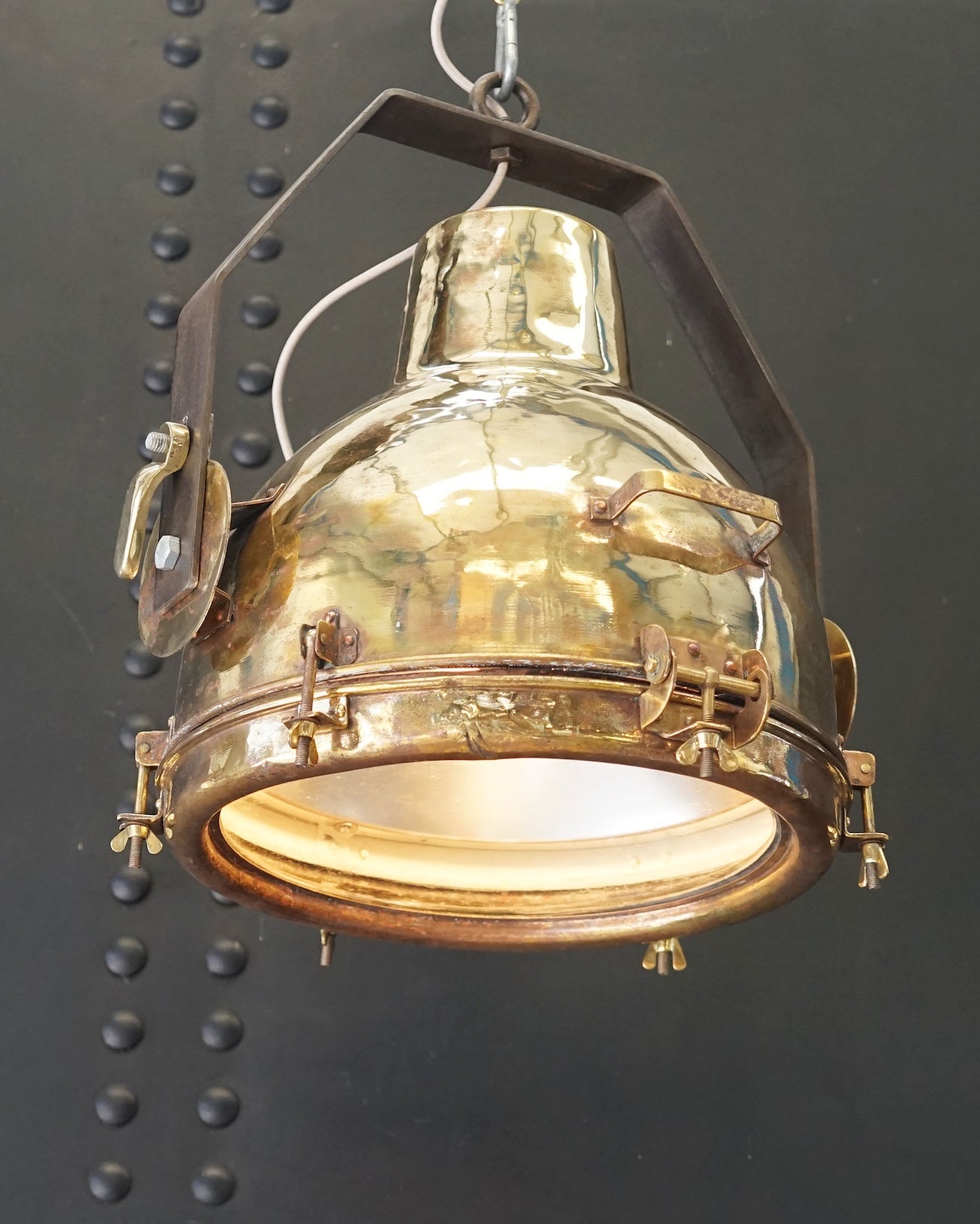 Large Brass Ships Cargo Pendant Light Trinity Marine