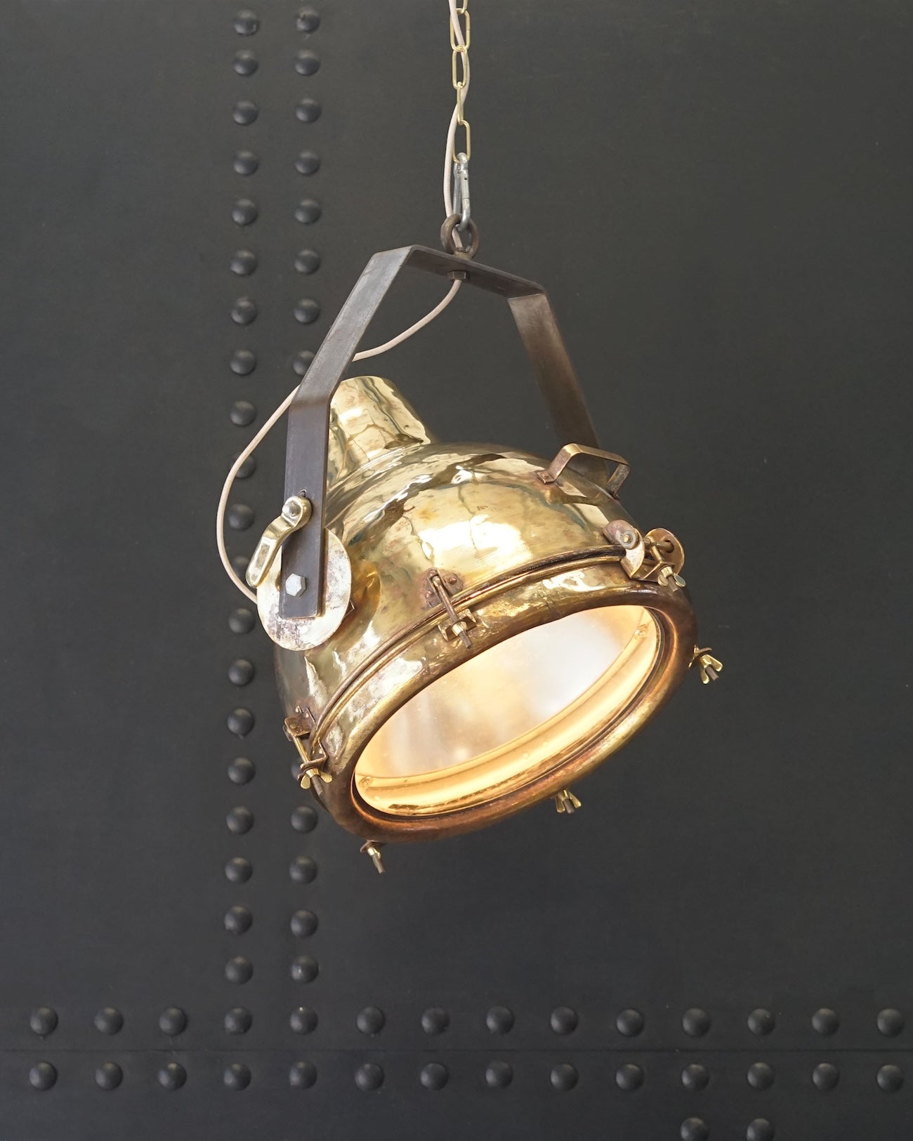 Large Brass Ships Cargo Pendant Light Trinity Marine