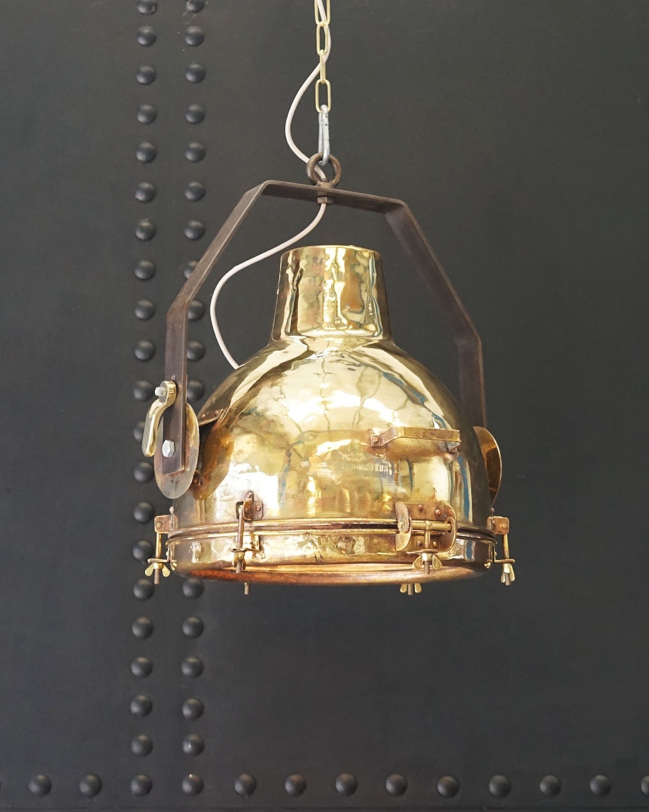 Large Brass Ships Cargo Pendant Light Trinity Marine