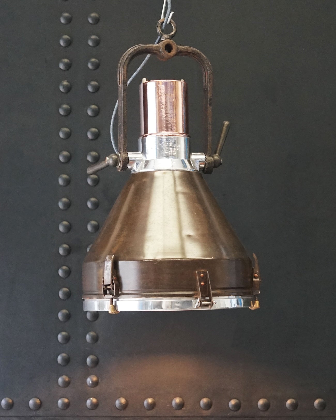 Vintage German Cargo Pendant Light Trinity Marine
