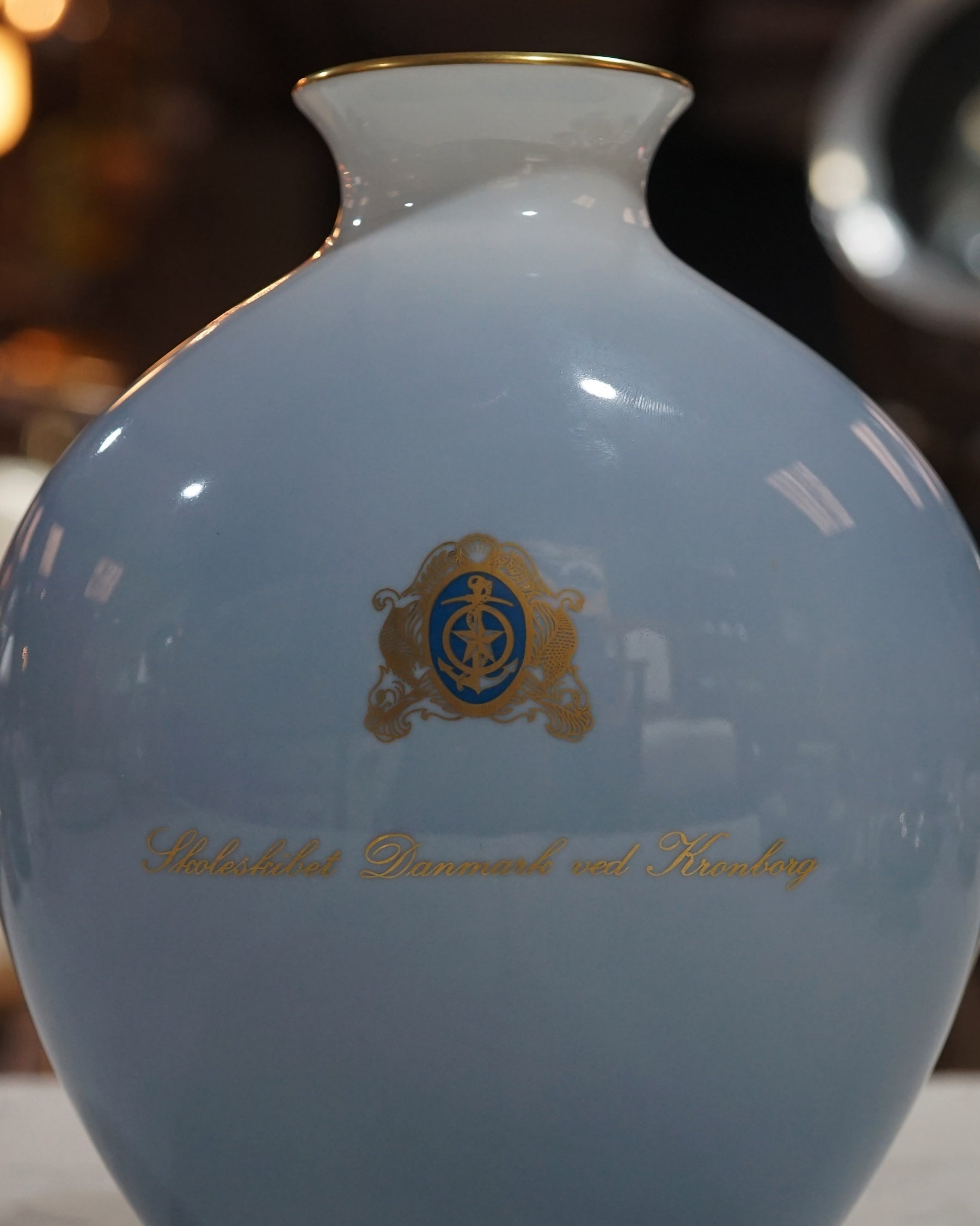 Large vase of Tall Ship by Artist James Mitchell Trinity Marine