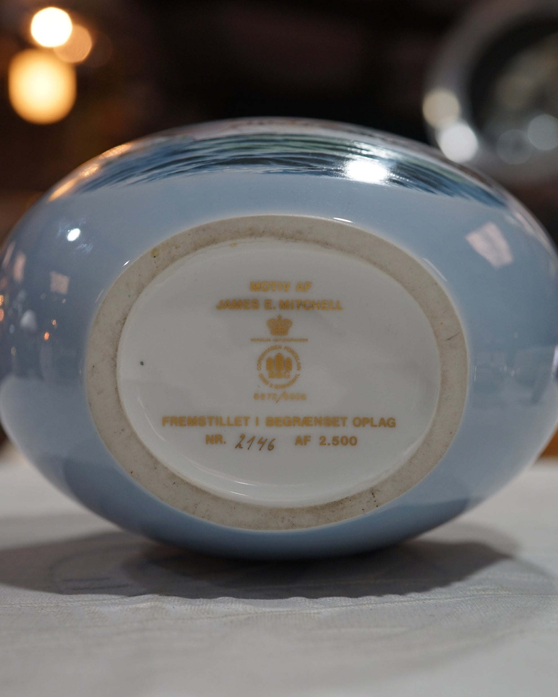 Large vase of Tall Ship by Artist James Mitchell Trinity Marine