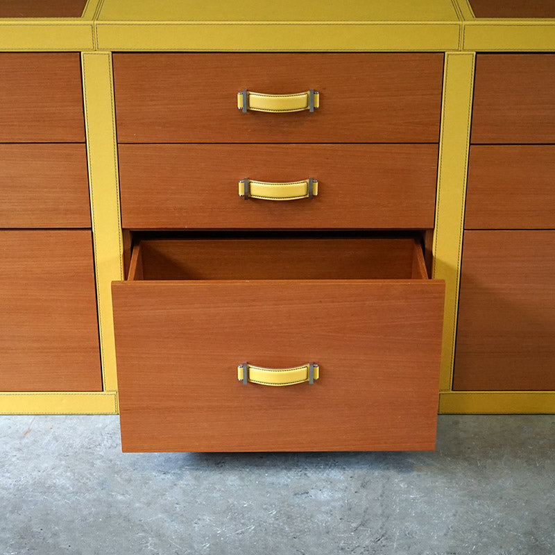 Luxury Super Yacht Large Chest of Drawers - Yellow Leather Trinity Marine