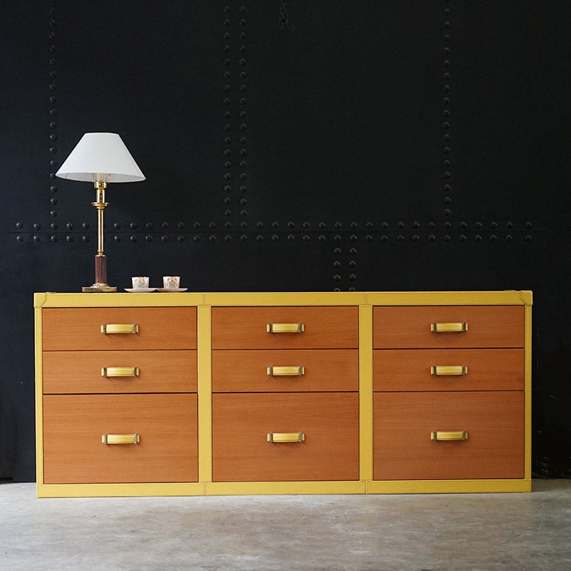 Luxury Super Yacht Large Chest of Drawers - Yellow Leather Trinity Marine