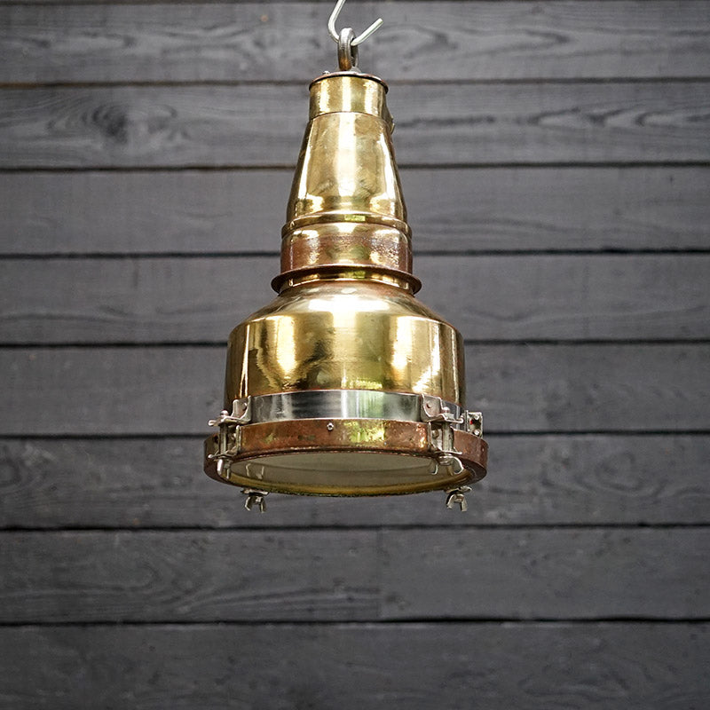 MV Sea Queen Brass Cargo Bay Pendant Light Trinity Marine