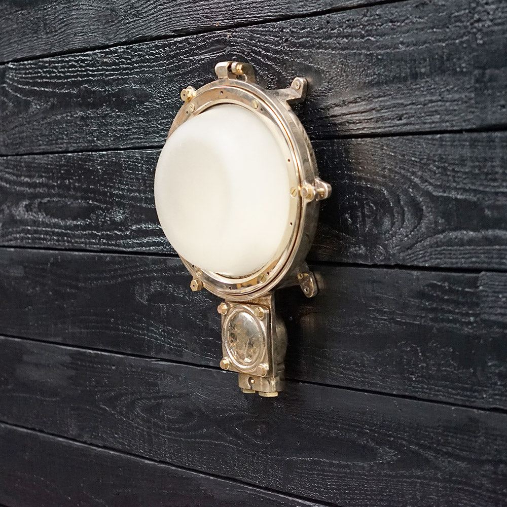 Mid Century Ocean Liner Brass Wall Light Trinity Marine