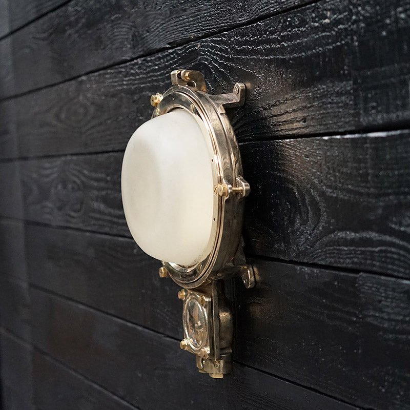 Mid Century Ocean Liner Brass Wall Light Trinity Marine