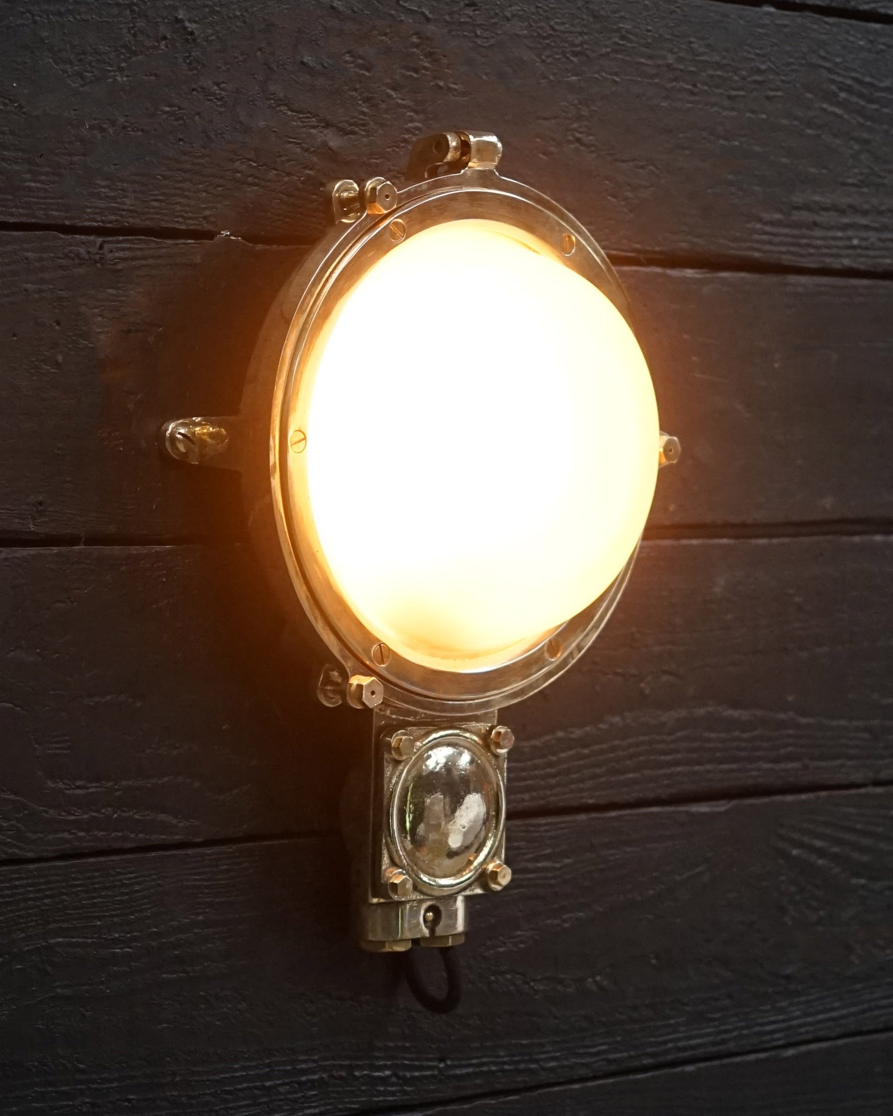 Mid Century Ocean Liner Brass Wall Light Trinity Marine