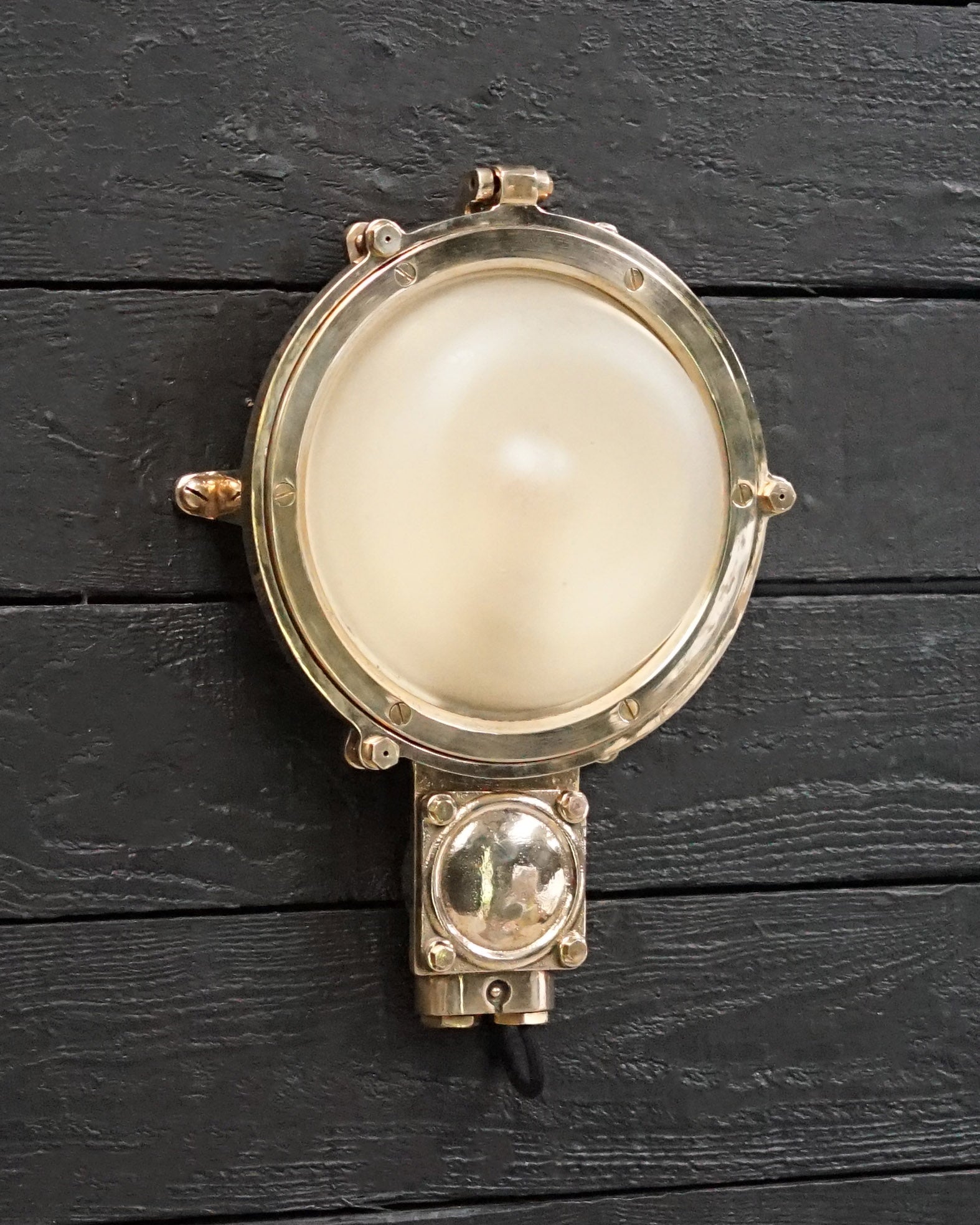 Mid Century Ocean Liner Brass Wall Light Trinity Marine