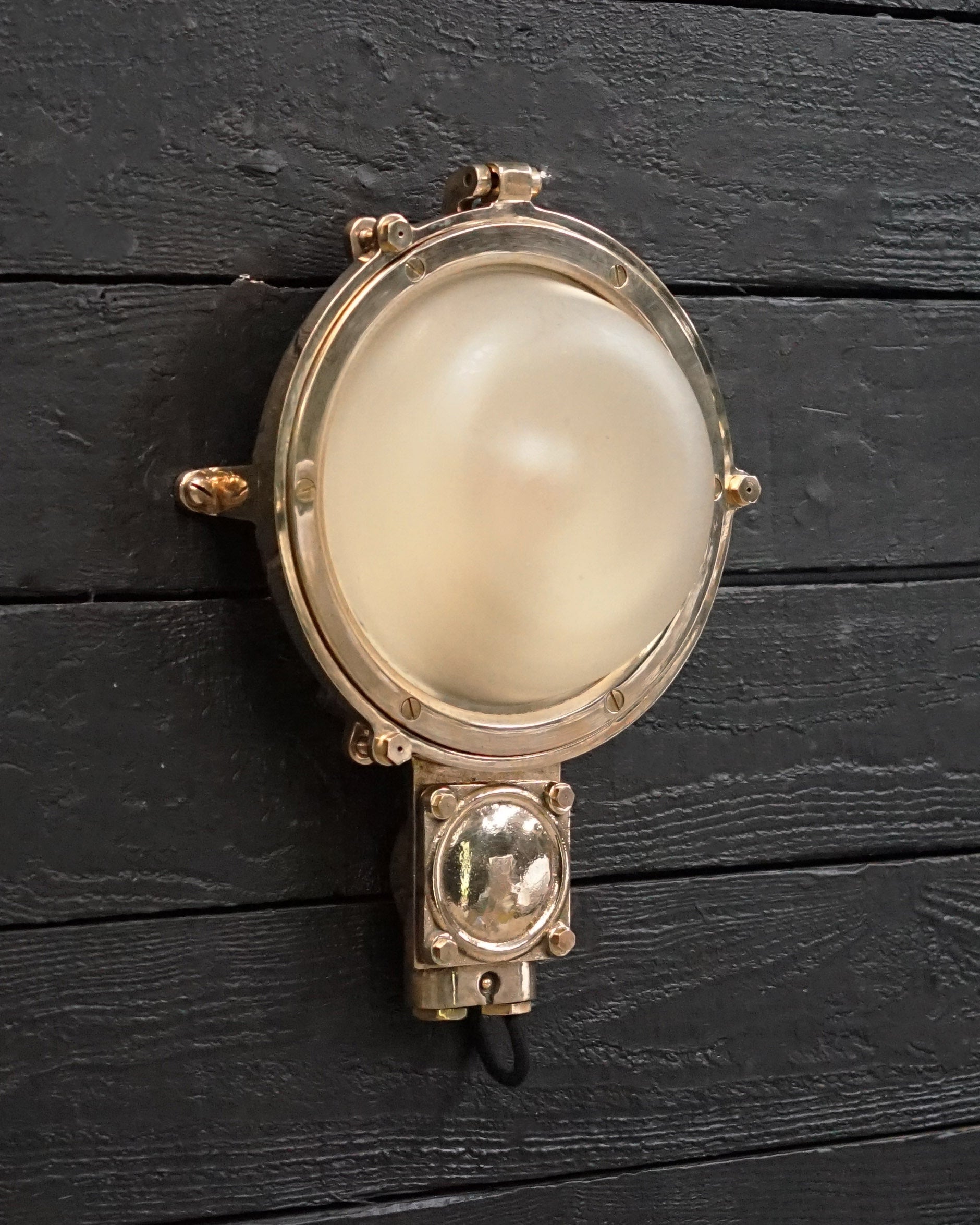 Mid Century Ocean Liner Brass Wall Light Trinity Marine