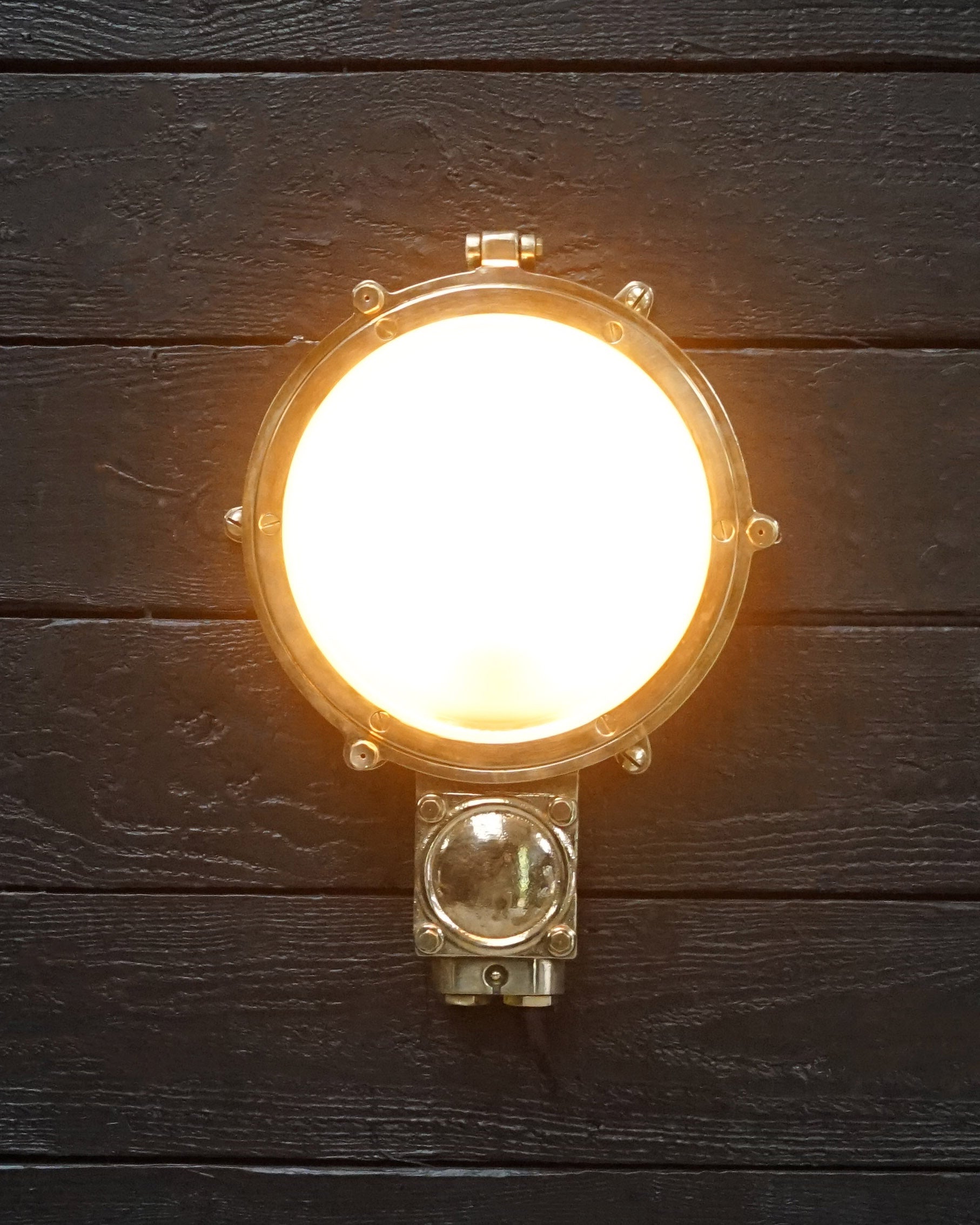 Mid Century Ocean Liner Brass Wall Light Trinity Marine