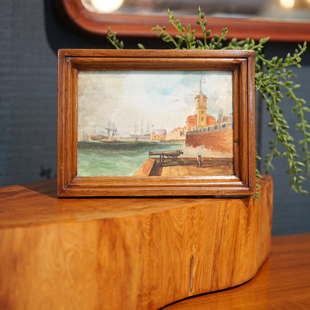 Entrance To Portsmouth Harbour Oil Miniature Trinity Marine