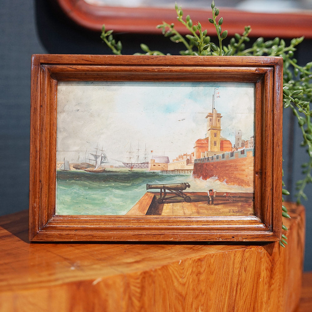 Entrance To Portsmouth Harbour Oil Miniature Trinity Marine