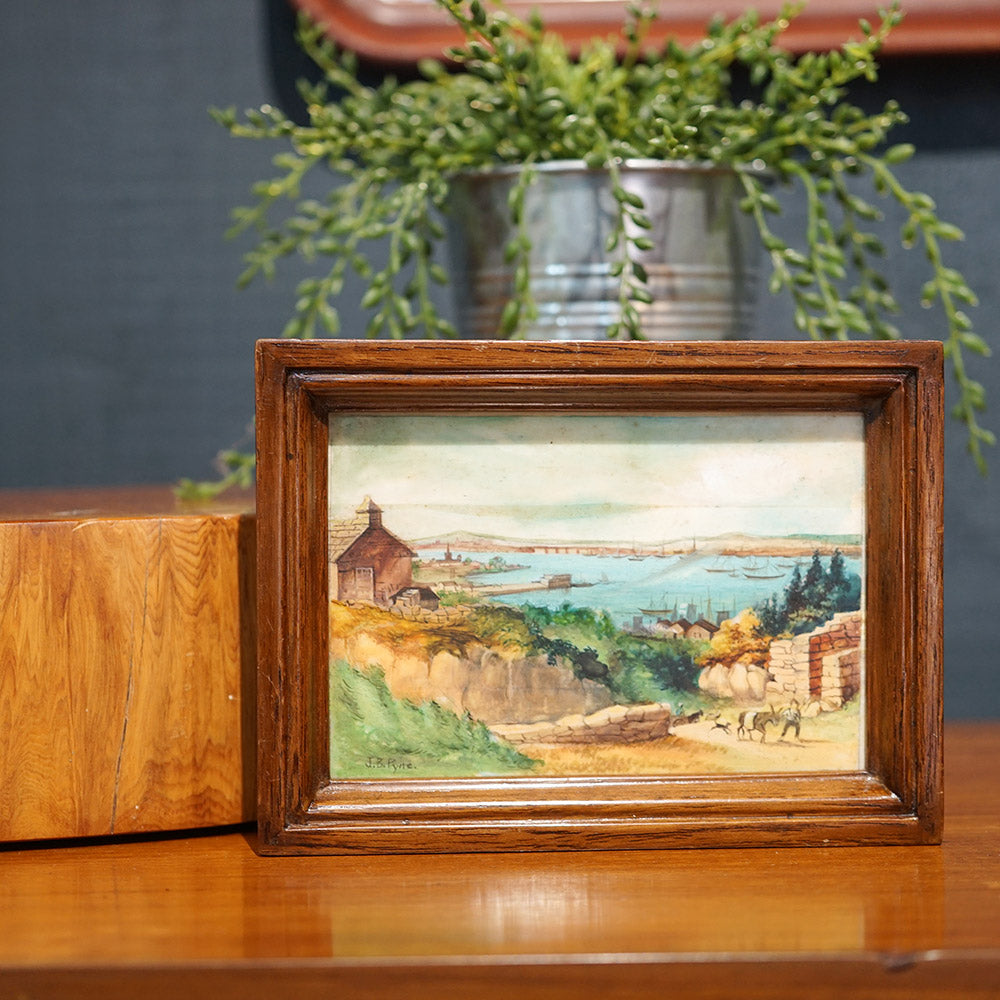 Mid 1800s Upper Tranmere View Oil Miniature Trinity Marine