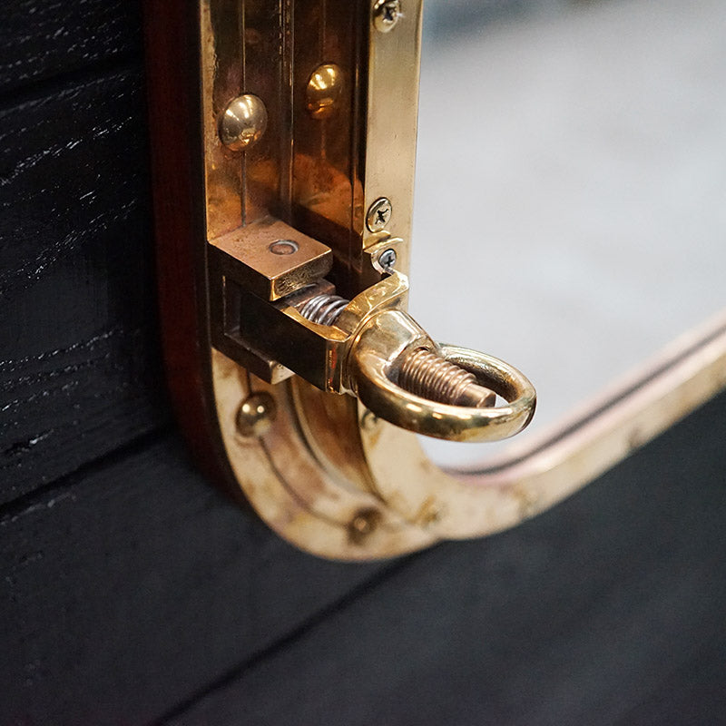 Opening Ships Brass Porthole Mirror ex MV Aureol Trinity Marine