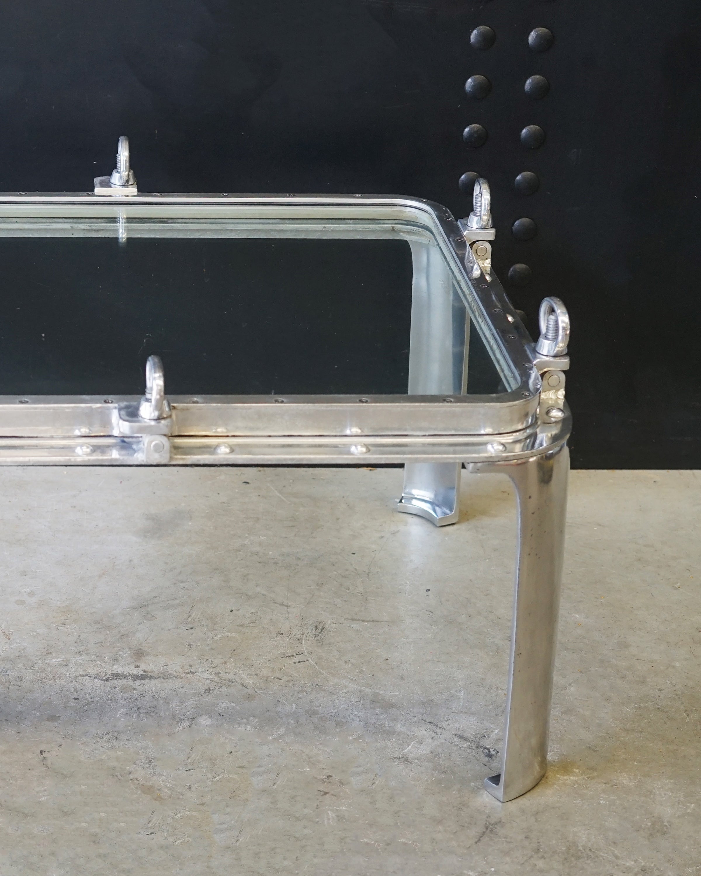 Reclaimed Opening Ship’s Window Coffee Table Trinity Marine