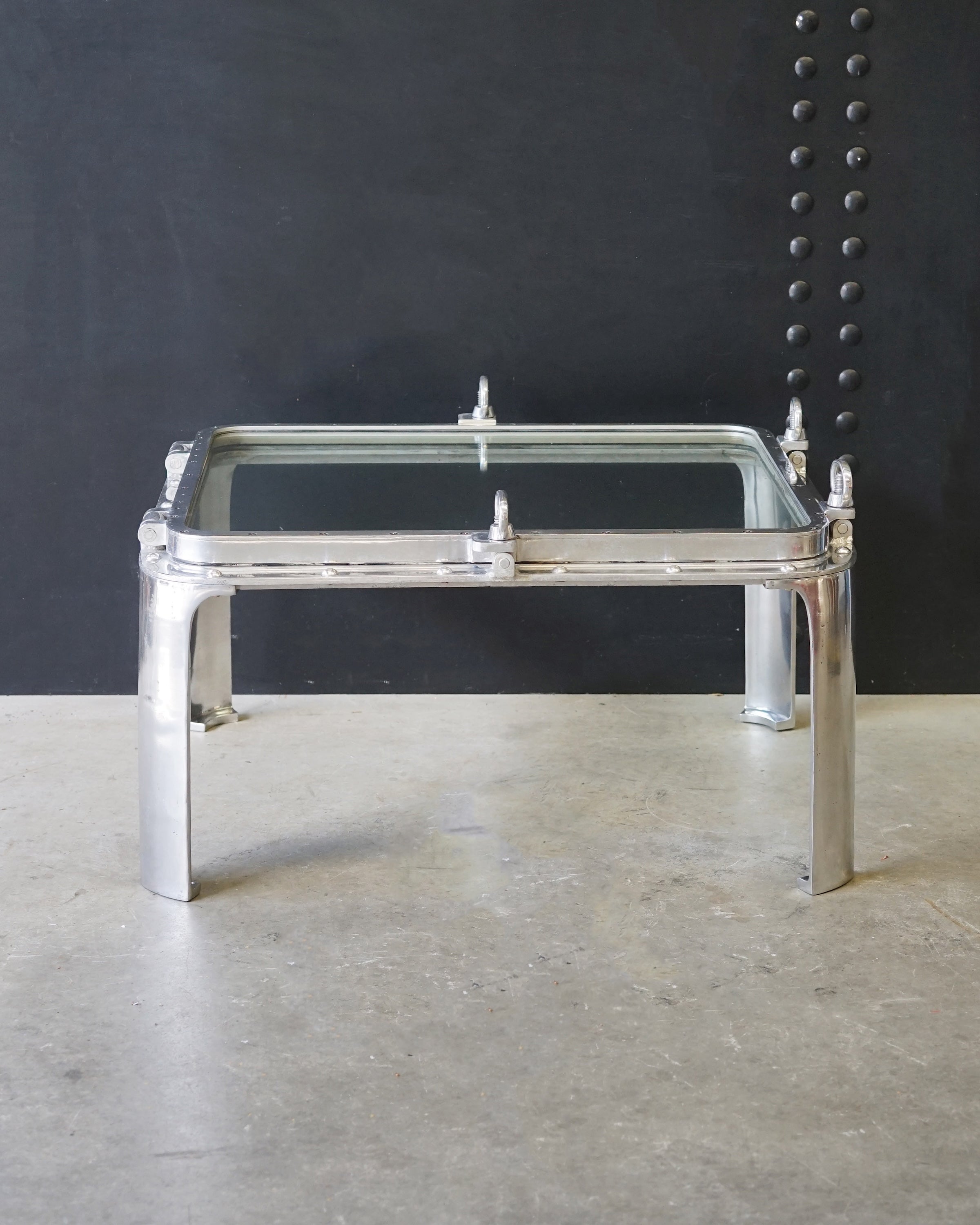 Reclaimed Opening Ship’s Window Coffee Table Trinity Marine