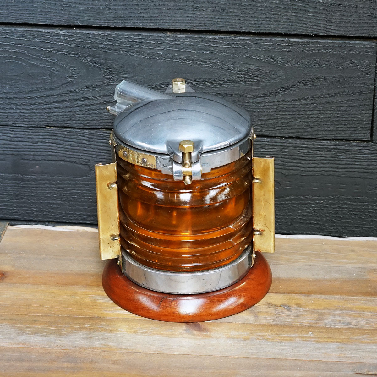 Original Fresnel Lens Aluminium Signal Light - Yellow Trinity Marine