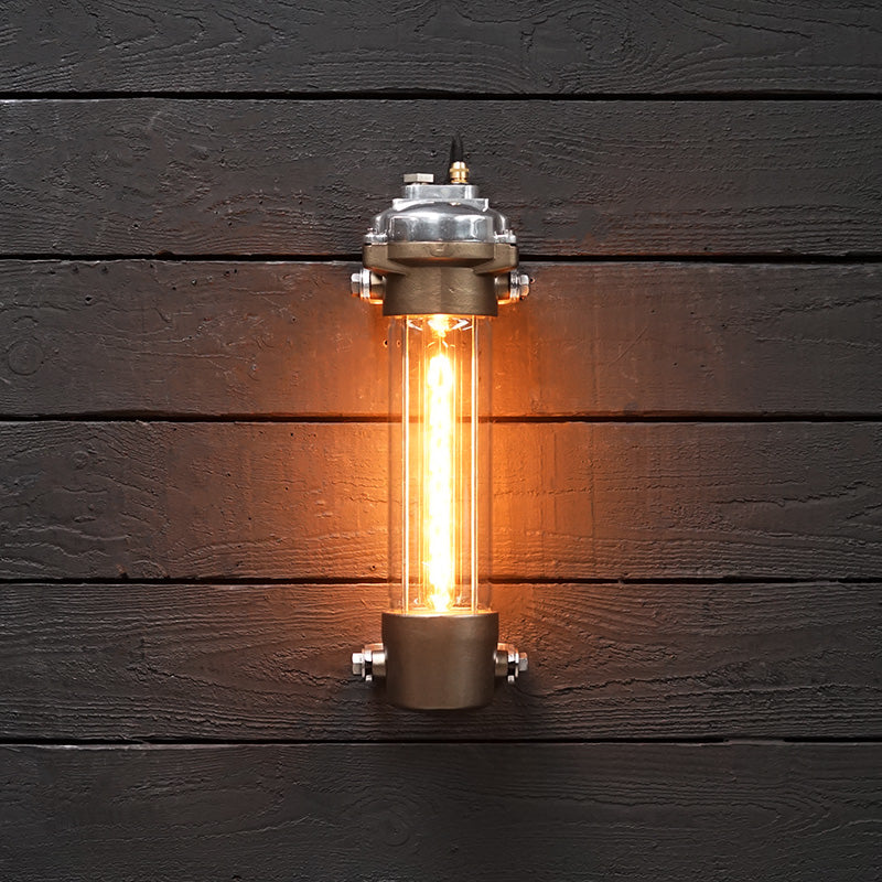 Original HMS Ark Royal Fluorescent Tube Light - Gun Metal Bronze Trinity Marine