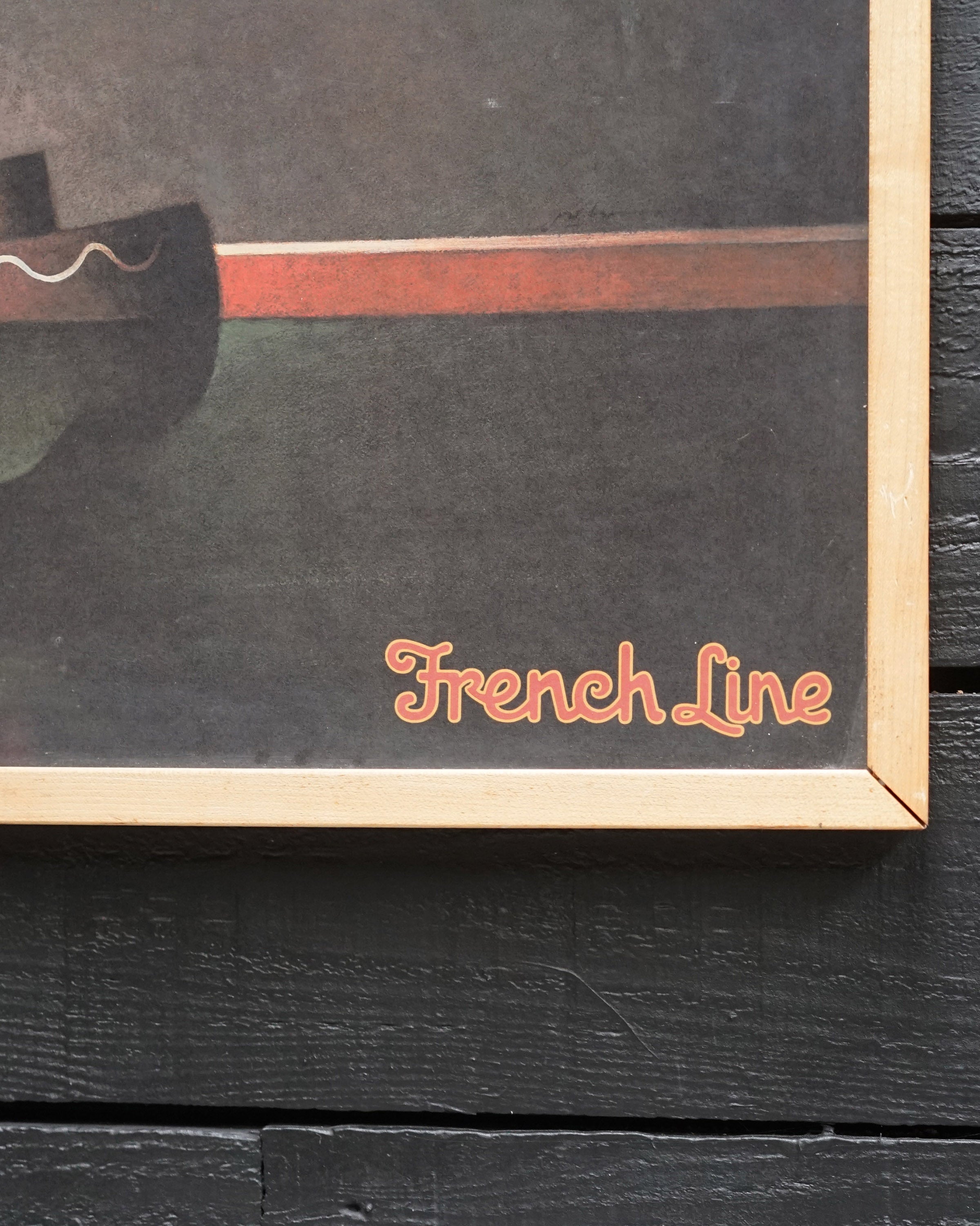 Original 1970s Framed Cabin Posters SS France - Tug Boat Trinity Marine