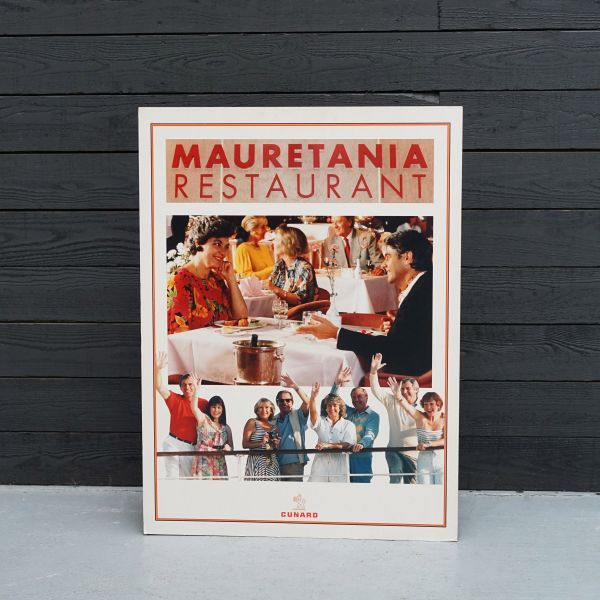Original Cunard QE2 Large Advertising – Mauretania Restaurant Trinity Marine