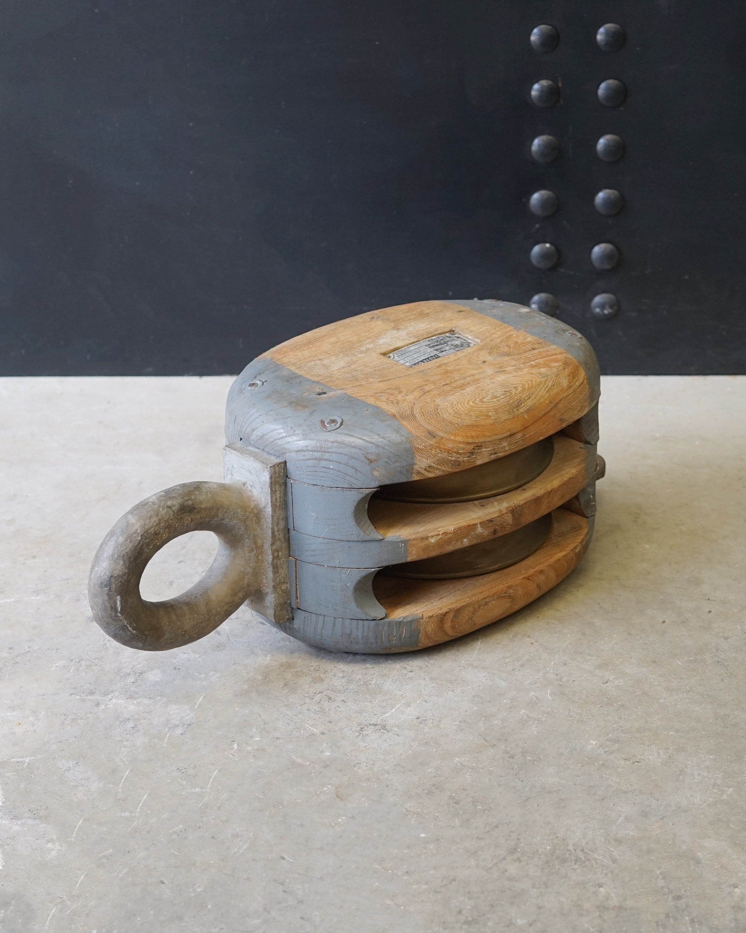 Original Condition Royal Navy Admiralty Pulley Block - Large Double  Trinity Marine