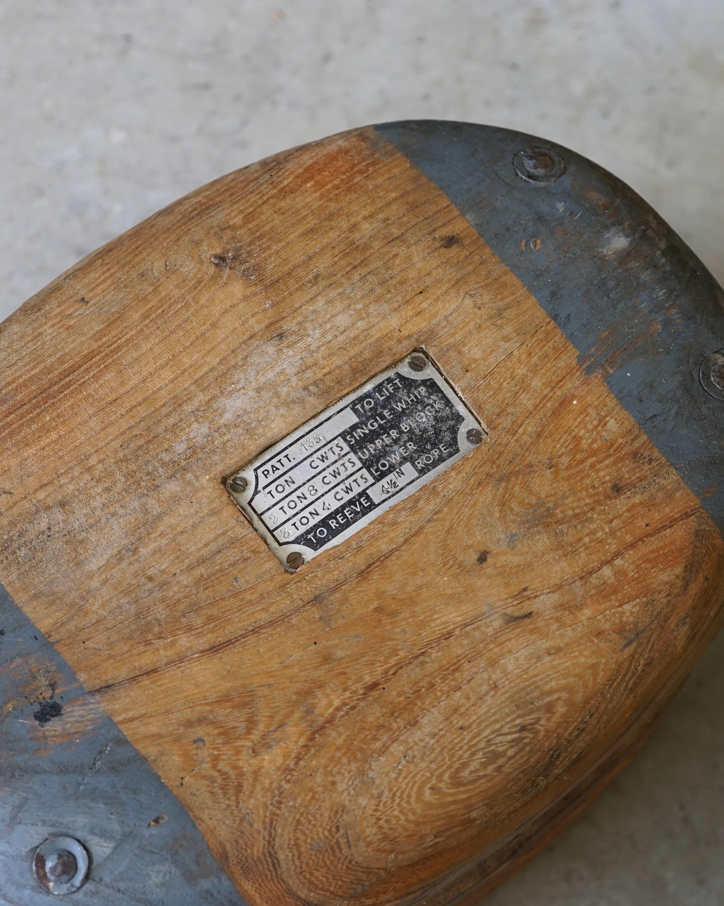 Original Condition Royal Navy Admiralty Pulley Block - Large Double  Trinity Marine