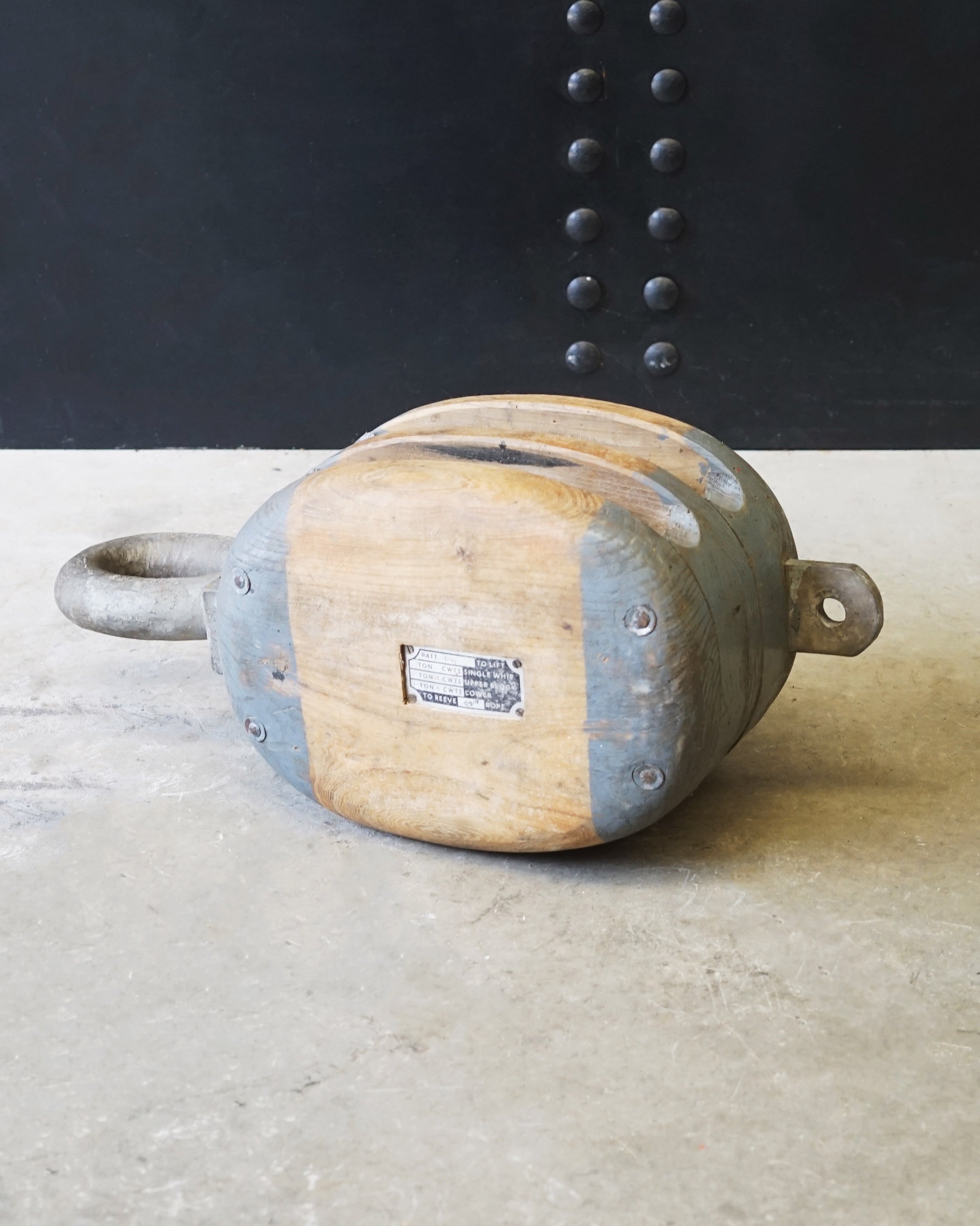 Original Condition Royal Navy Admiralty Pulley Block - Large Double  Trinity Marine