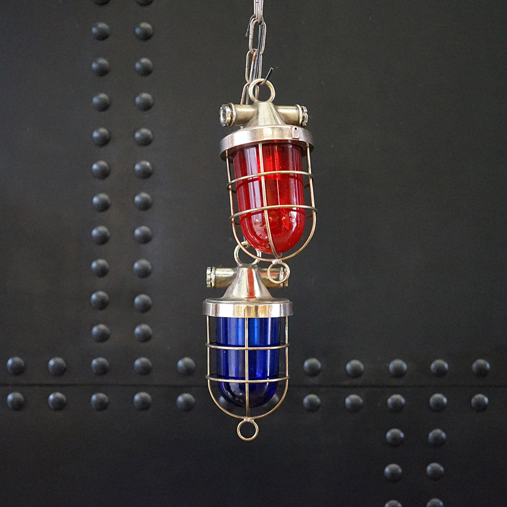 Red Ships Inspection Pendant Light ex Cargo Ship Trinity Marine