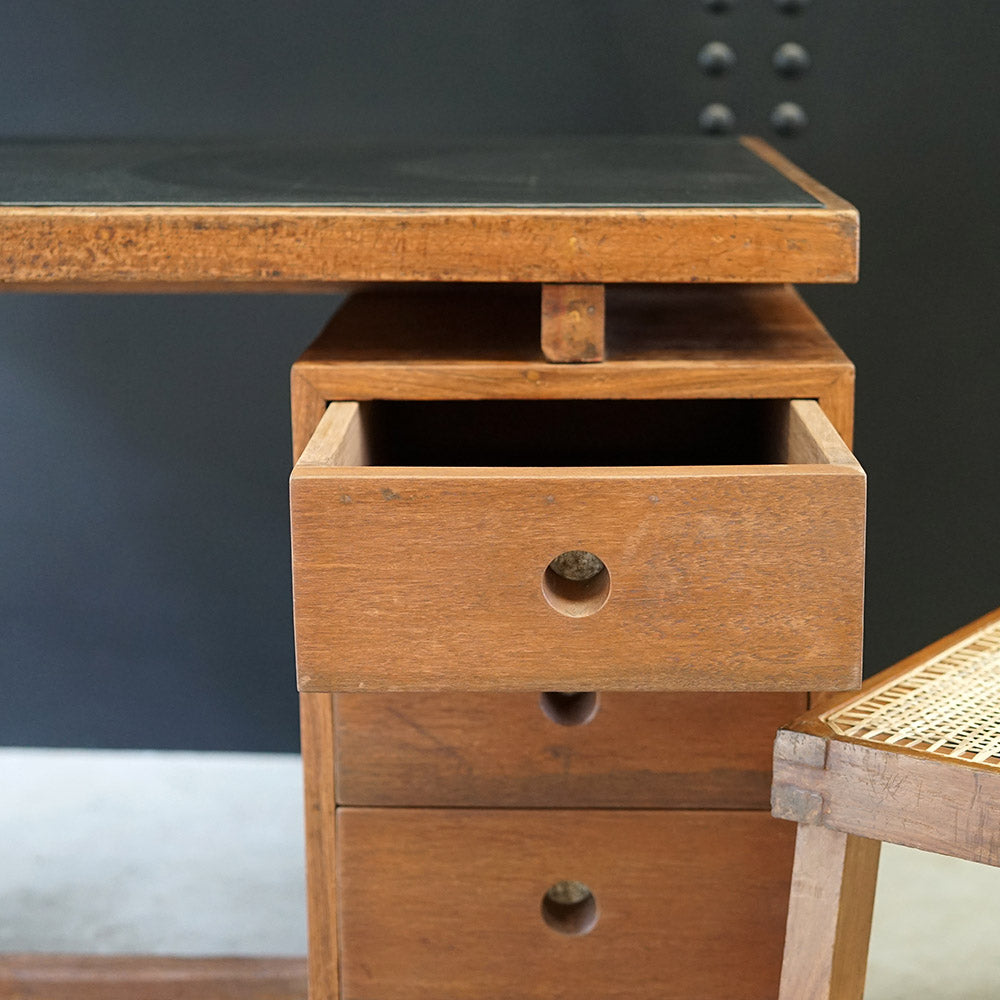 Pierre Jeanneret X- Leg Administrative Desk & Chair Set c.1960 Trinity Marine