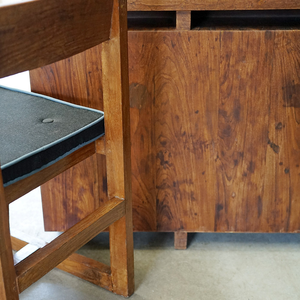 Pierre Jeanneret X- Leg Administrative Desk & Chair Set c.1960 Trinity Marine
