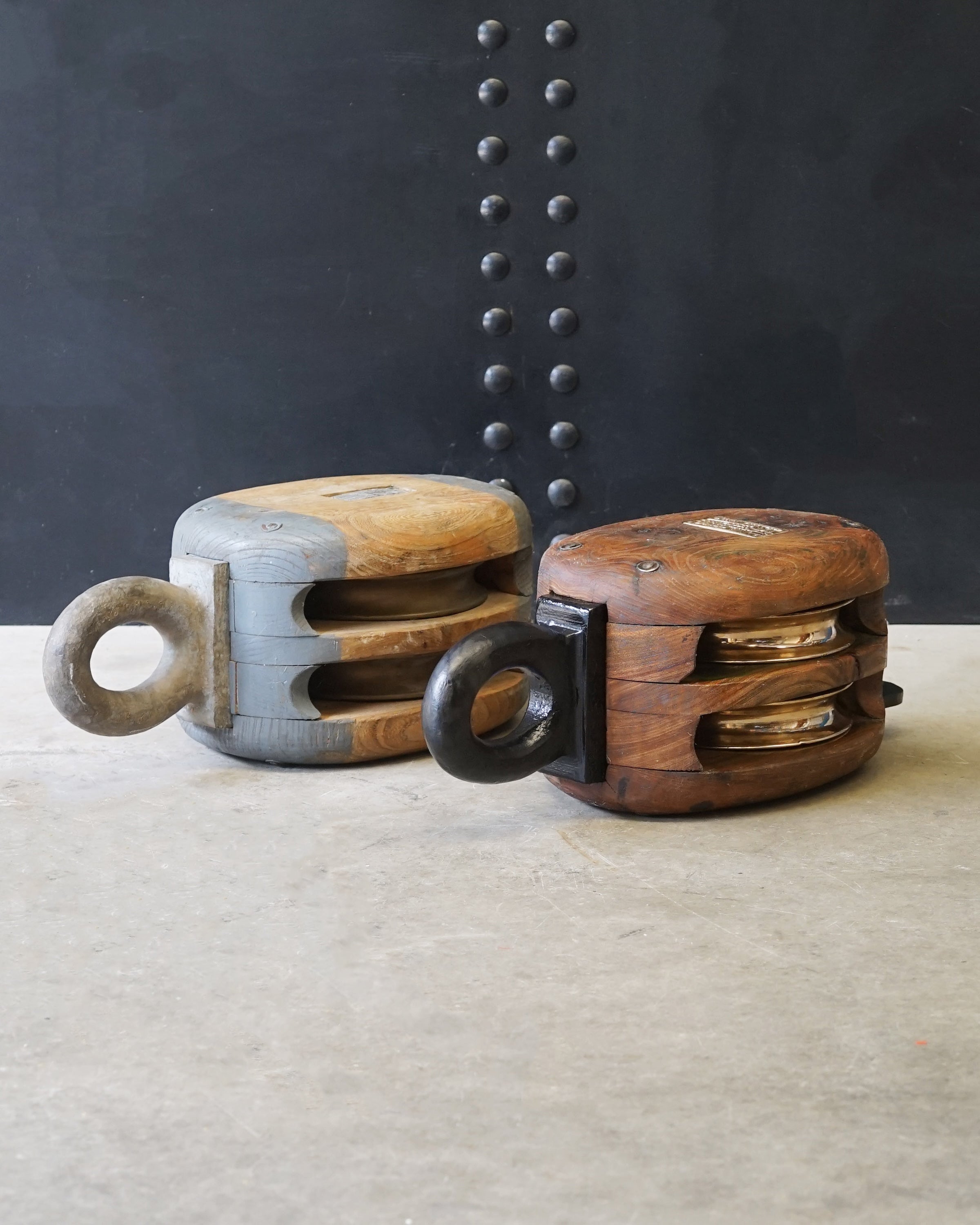 Original Condition Royal Navy Admiralty Pulley Block - Large Double  Trinity Marine