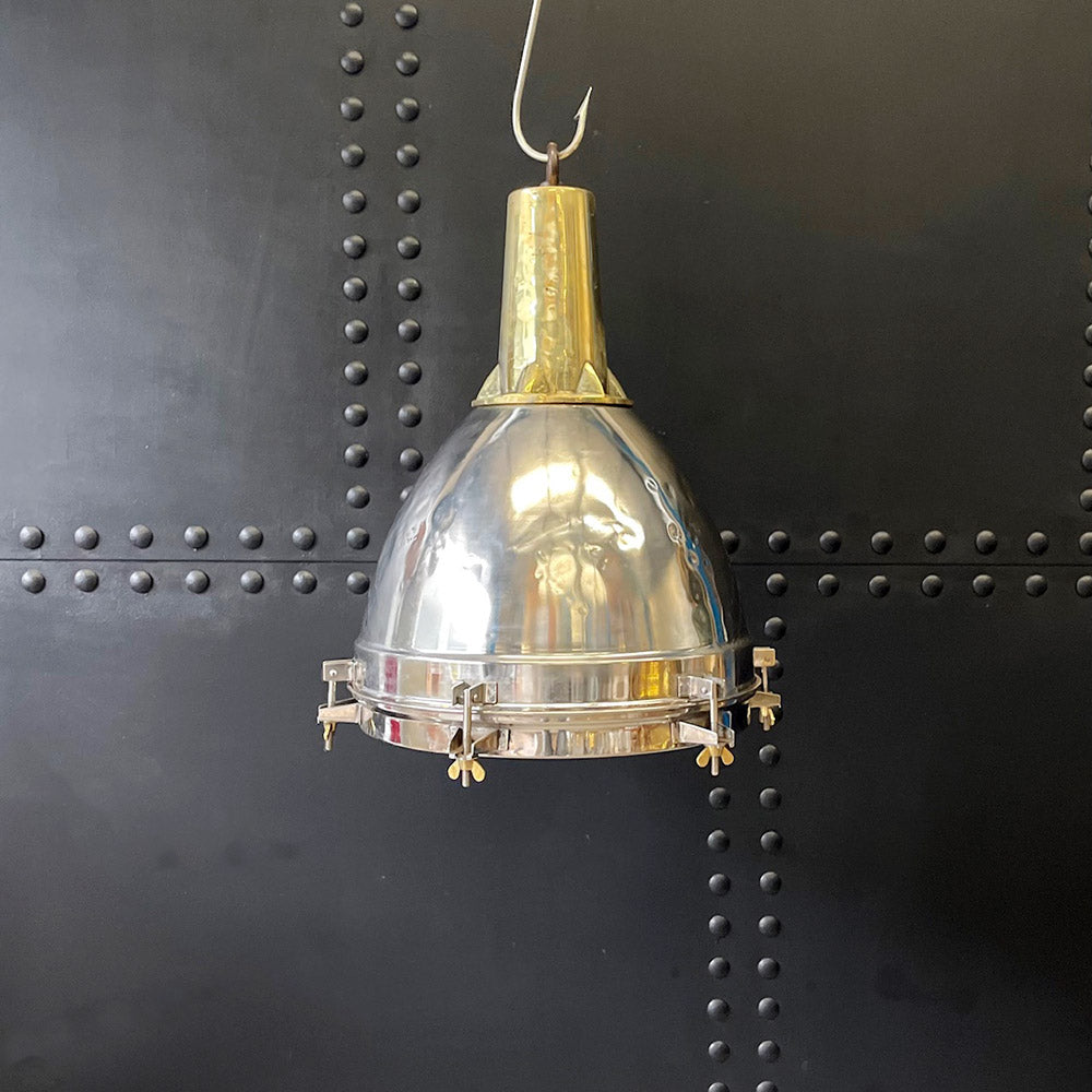 Reclaimed Ships Steel & Brass Fox Light Pendant XL Trinity Marine