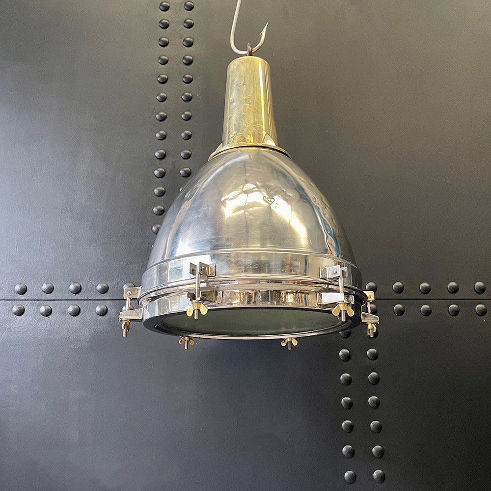 Reclaimed Ships Steel & Brass Fox Light Pendant XL Trinity Marine