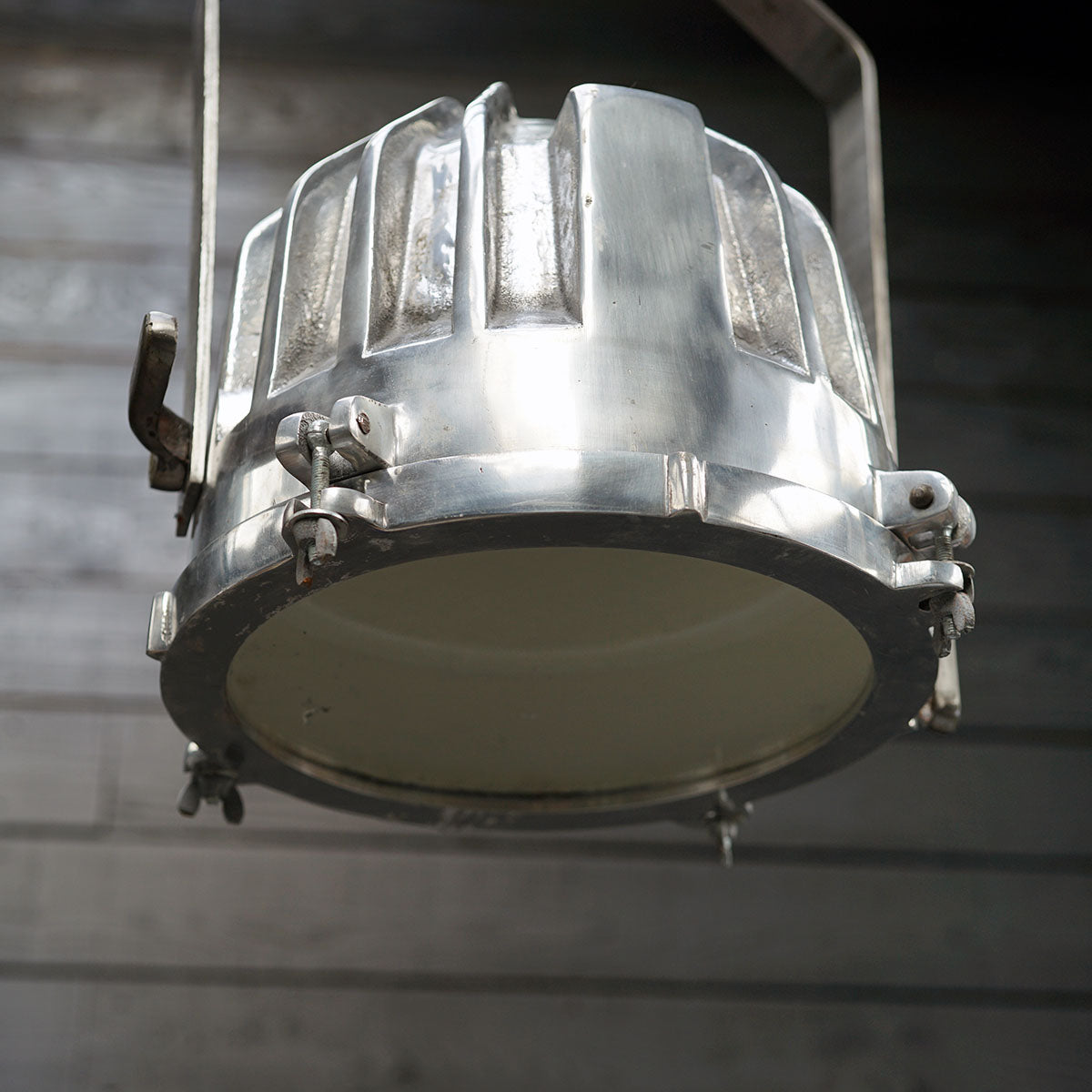 Reclaimed USA Ship's Aluminium Cargo Light Pendant Trinity Marine