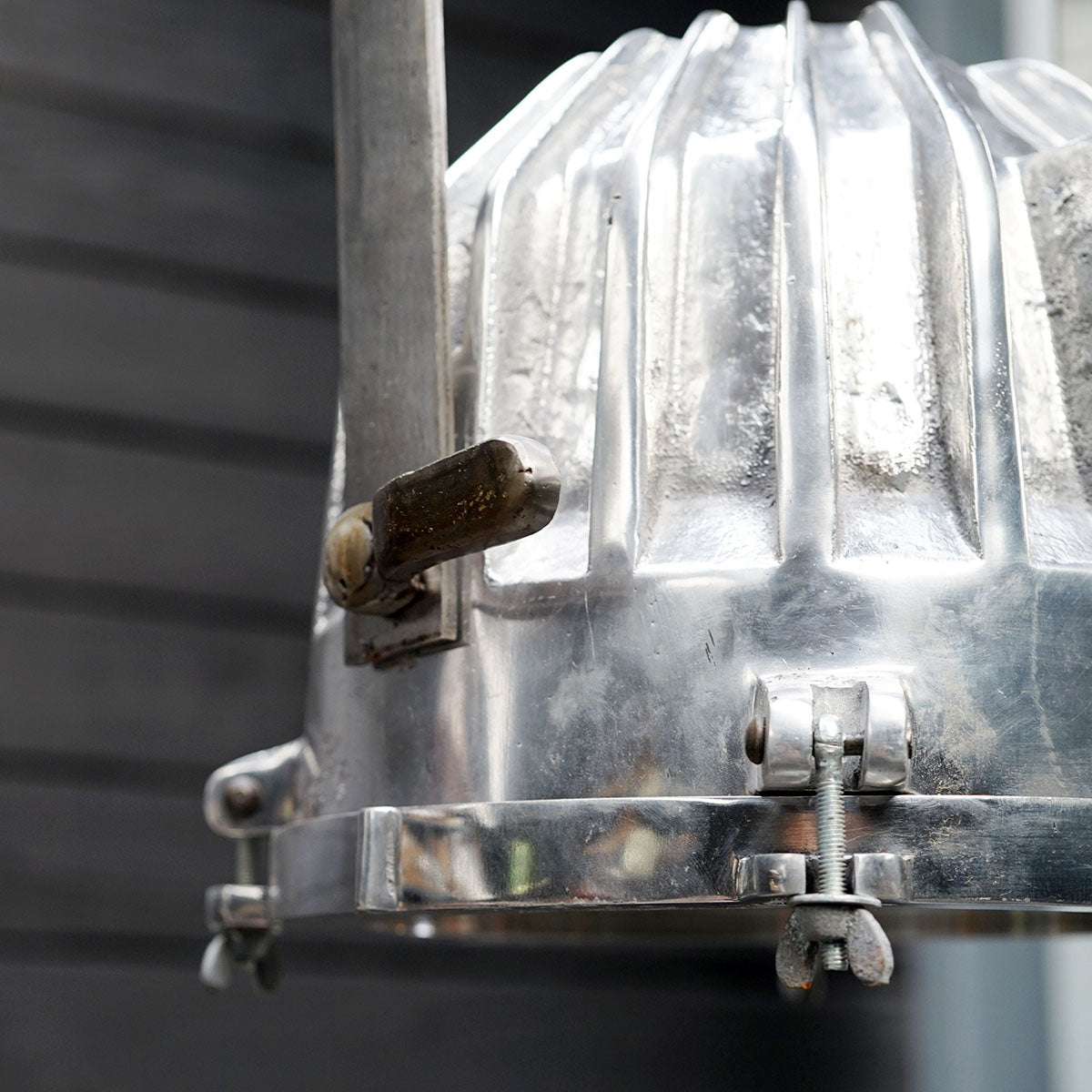 Reclaimed USA Ship's Aluminium Cargo Light Pendant Trinity Marine