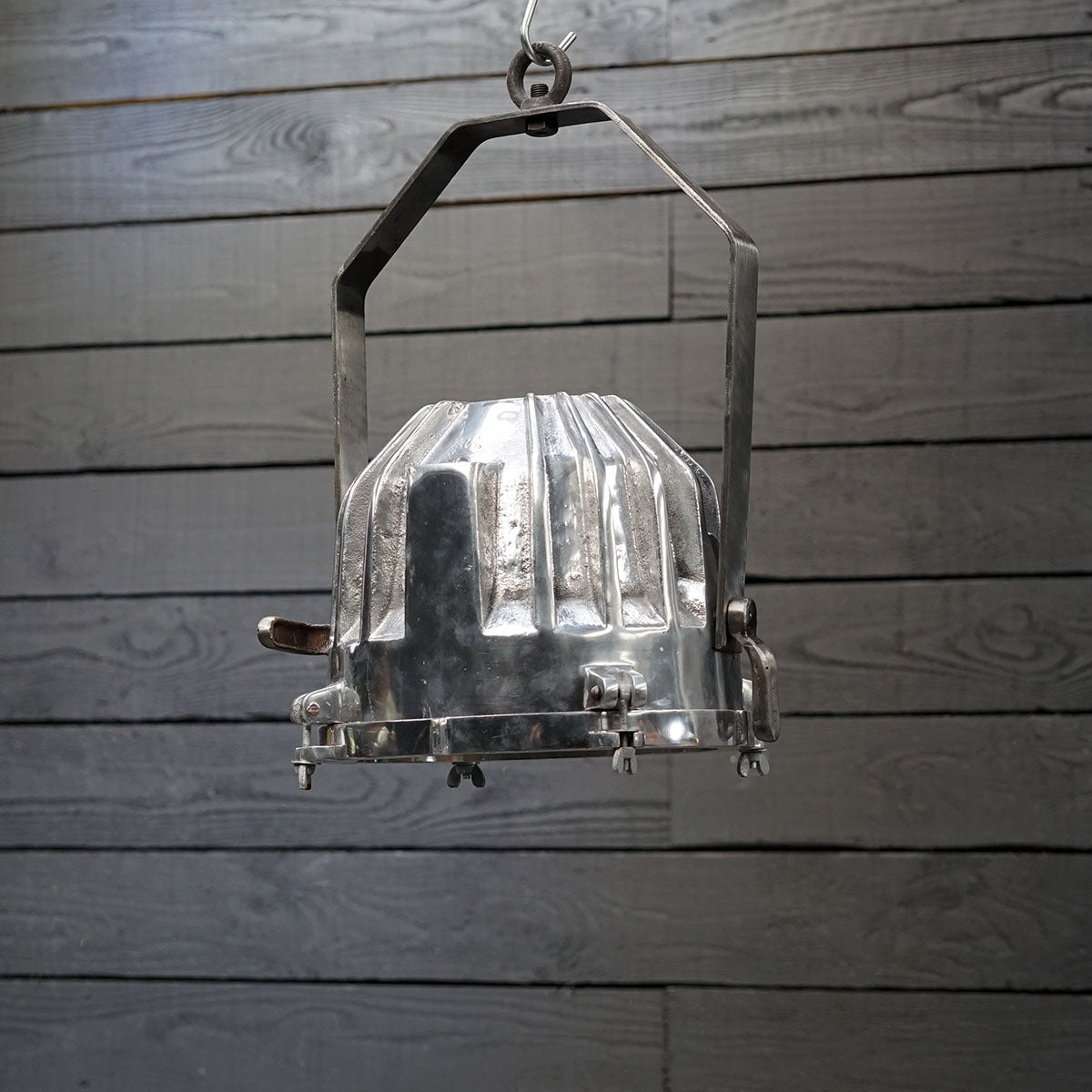Reclaimed USA Ship's Aluminium Cargo Light Pendant Trinity Marine