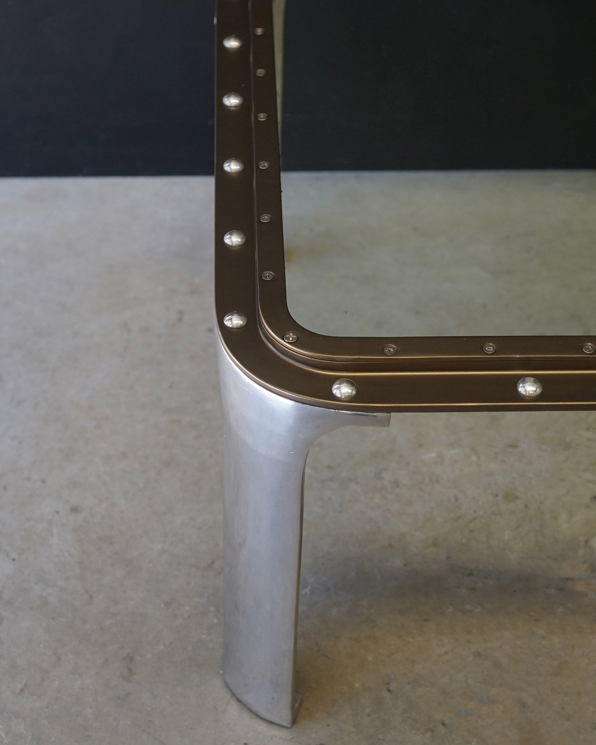 Reclaimed Ship’s Window Coffee Table - Gun Metal Bronze Trinity Marine